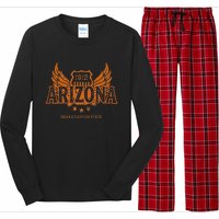 Arizona Az Vintage Motorcycle Winged Biker Long Sleeve Pajama Set