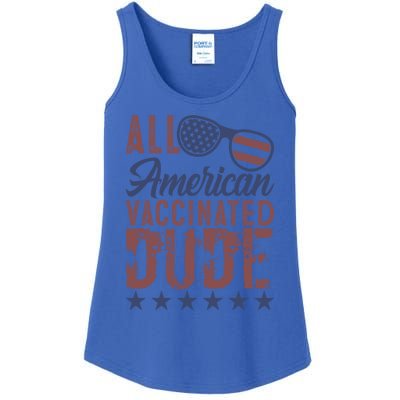 All American Vaccinated Dude 4th Of July Patriotic Idea Funny Gift Ladies Essential Tank