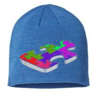 Autism Awareness Vintage Retro Piece  Wo kid boy Sustainable Beanie