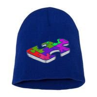 Autism Awareness Vintage Retro Piece  Wo kid boy Short Acrylic Beanie