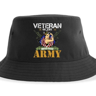 American Army Veteran Female U.S. Army Veteran Gifts Sustainable Bucket Hat