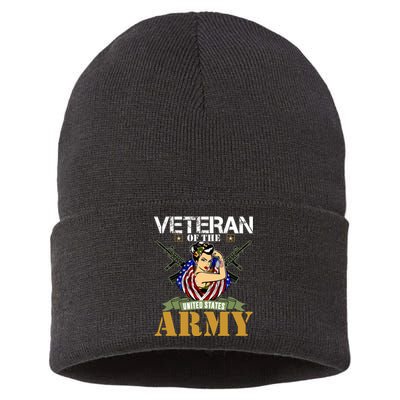 American Army Veteran Female U.S. Army Veteran Gifts Sustainable Knit Beanie