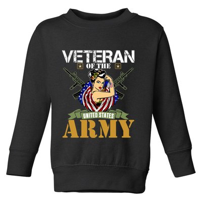 American Army Veteran Female U.S. Army Veteran Gifts Toddler Sweatshirt