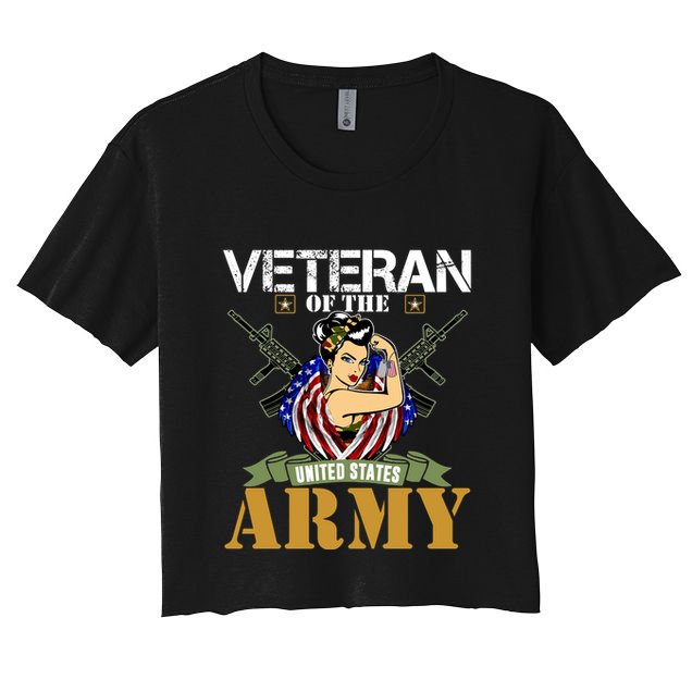 American Army Veteran Female U.S. Army Veteran Gifts Crop Top