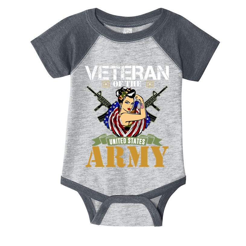 American Army Veteran Female U.S. Army Veteran Gifts Infant Baby Jersey Bodysuit
