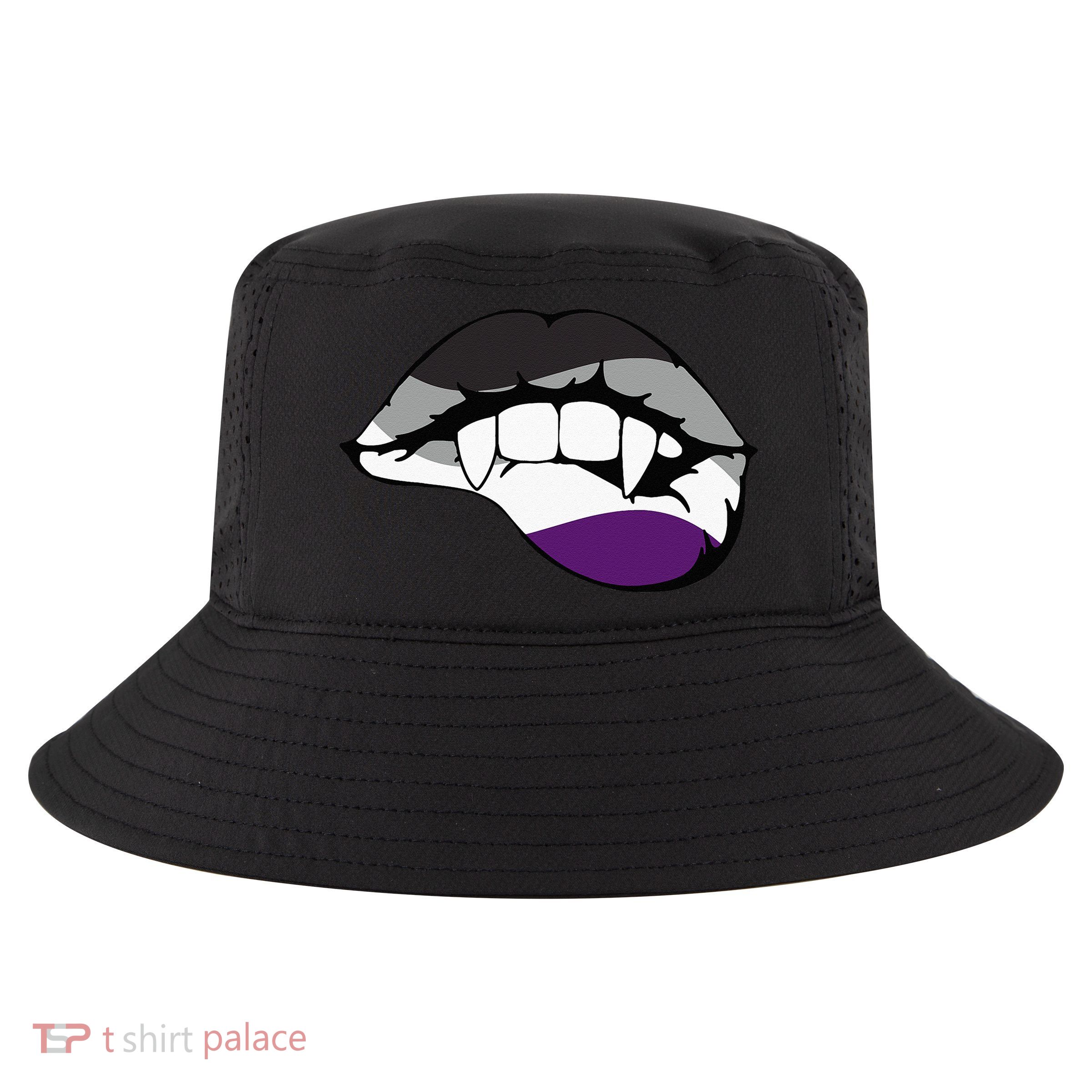 Asexual Ace Vampire Lips Fangs Costume Easy Halloween Gifts Cool Comfort Performance Bucket Hat