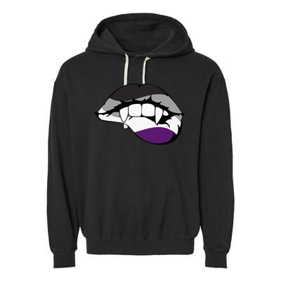Asexual Ace Vampire Lips Fangs Costume Easy Halloween Gifts Garment-Dyed Fleece Hoodie