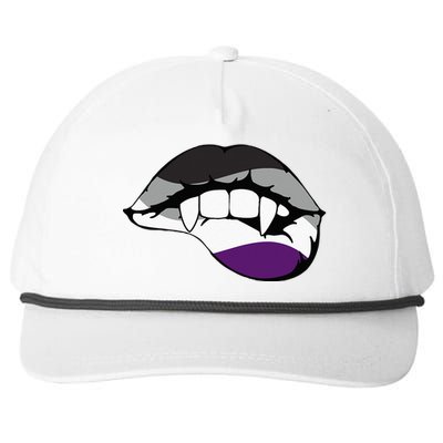 Asexual Ace Vampire Lips Fangs Costume Easy Halloween Gifts Snapback Five-Panel Rope Hat