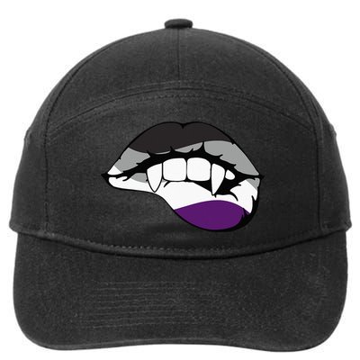 Asexual Ace Vampire Lips Fangs Costume Easy Halloween Gifts 7-Panel Snapback Hat