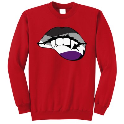 Asexual Ace Vampire Lips Fangs Costume Easy Halloween Gifts Sweatshirt