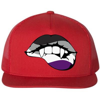 Asexual Ace Vampire Lips Fangs Costume Easy Halloween Gifts Flatbill Hat