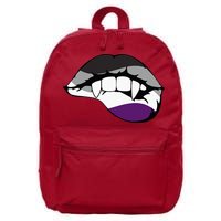 Asexual Ace Vampire Lips Fangs Costume Easy Halloween Gifts 16 in Basic Backpack