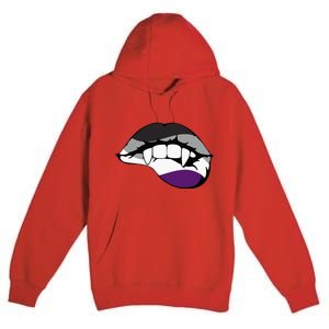 Asexual Ace Vampire Lips Fangs Costume Easy Halloween Gifts Premium Pullover Hoodie