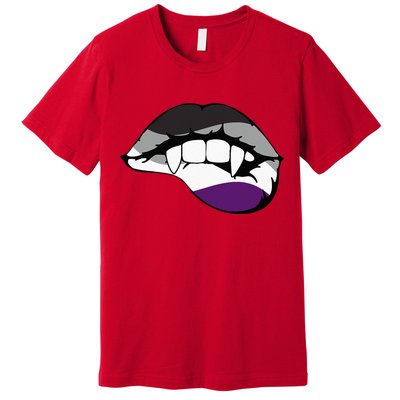 Asexual Ace Vampire Lips Fangs Costume Easy Halloween Gifts Premium T-Shirt