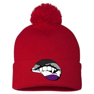 Asexual Ace Vampire Lips Fangs Costume Easy Halloween Gifts Pom Pom 12in Knit Beanie