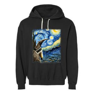 Artistic Anteater Van Gogh Style Starry Night Anteater Garment-Dyed Fleece Hoodie