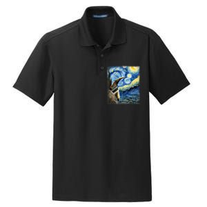 Artistic Anteater Van Gogh Style Starry Night Anteater Dry Zone Grid Polo