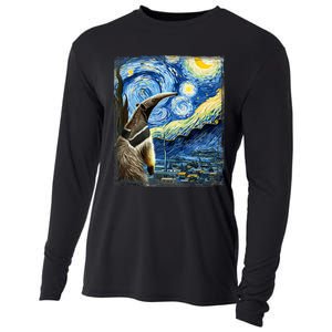 Artistic Anteater Van Gogh Style Starry Night Anteater Cooling Performance Long Sleeve Crew