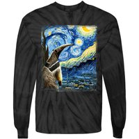 Artistic Anteater Van Gogh Style Starry Night Anteater Tie-Dye Long Sleeve Shirt