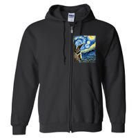 Artistic Anteater Van Gogh Style Starry Night Anteater Full Zip Hoodie