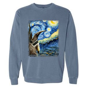 Artistic Anteater Van Gogh Style Starry Night Anteater Garment-Dyed Sweatshirt