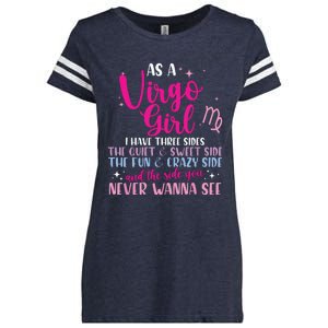 As A Virgo Girl I Have Three Sides Astrology Zodiac Sign Enza Ladies Jersey Football T-Shirt