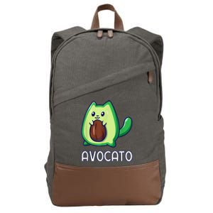 Avogato Avocado Vegan Cat Cotton Canvas Backpack