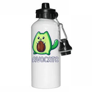 Avogato Avocado Vegan Cat Aluminum Water Bottle