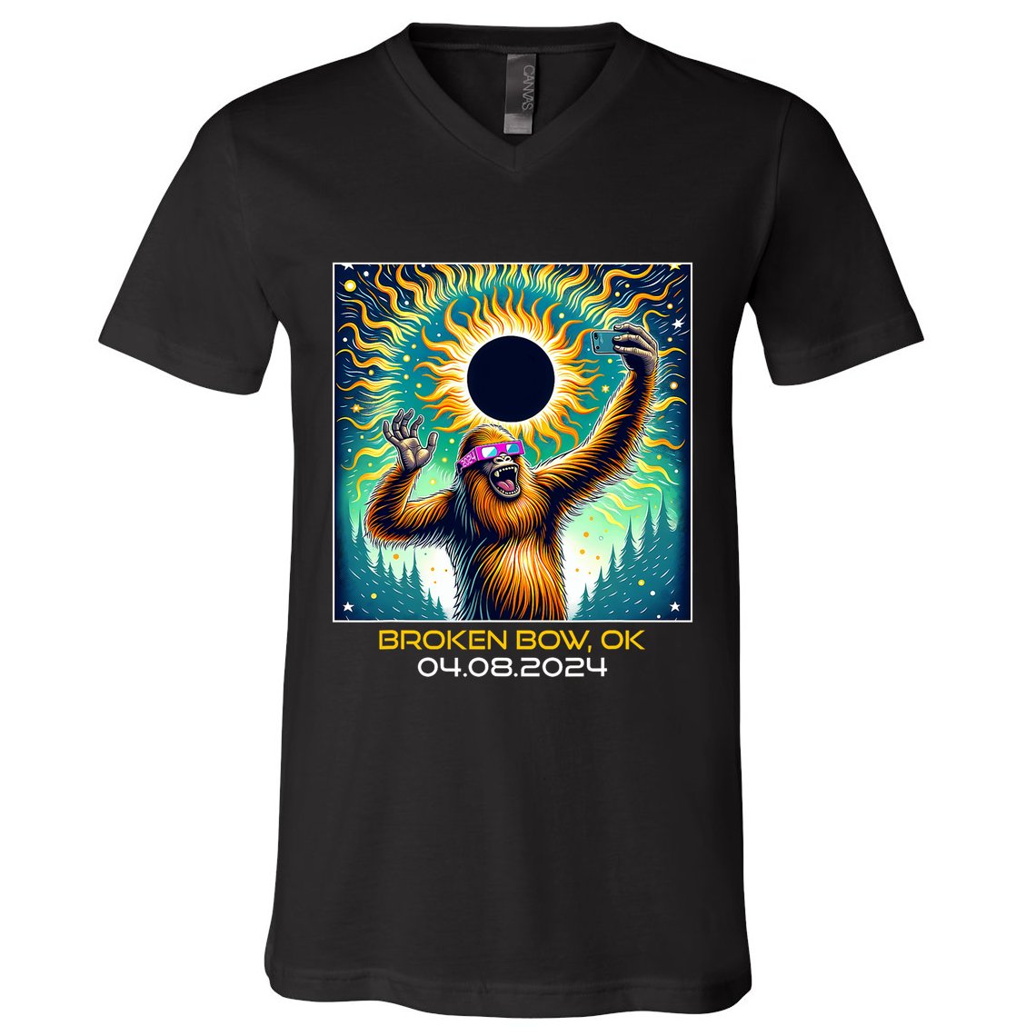 Artistic Anteater Van Gogh Style Starry Night Anteater V-Neck T-Shirt