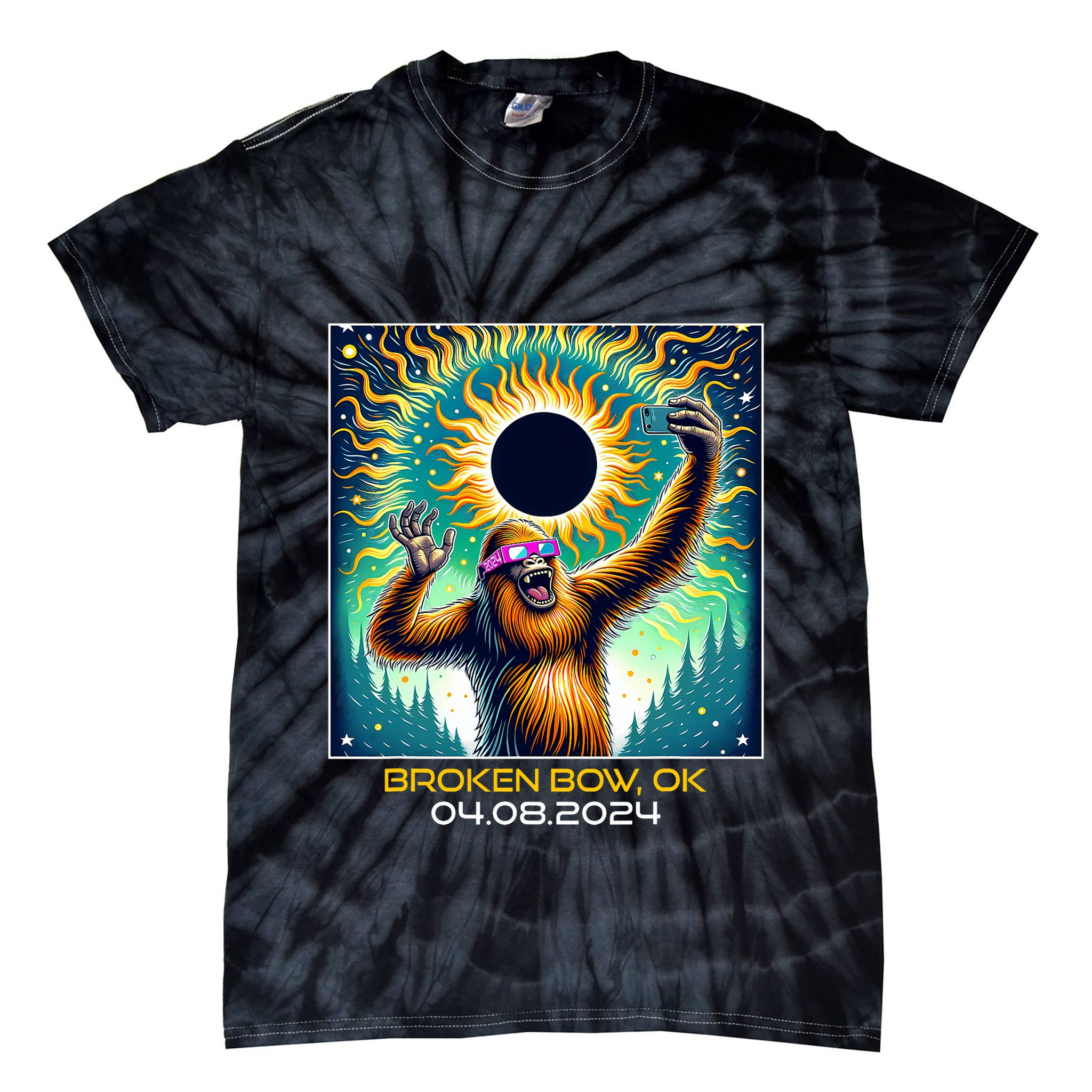 Artistic Anteater Van Gogh Style Starry Night Anteater Tie-Dye T-Shirt