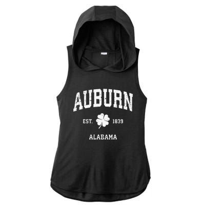 Auburn Alabama Vintage Shamrock Sports Ladies PosiCharge Tri-Blend Wicking Draft Hoodie Tank