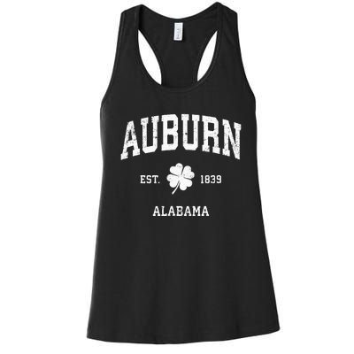 Auburn Alabama Vintage Shamrock Sports Women's Racerback Tank