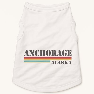 Anchorage Alaska Vintage Retro Stripes Classic Doggie Tank