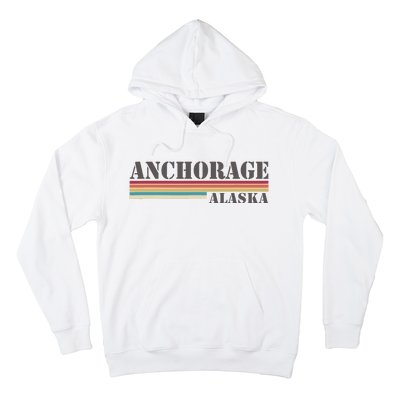 Anchorage Alaska Vintage Retro Stripes Classic Hoodie