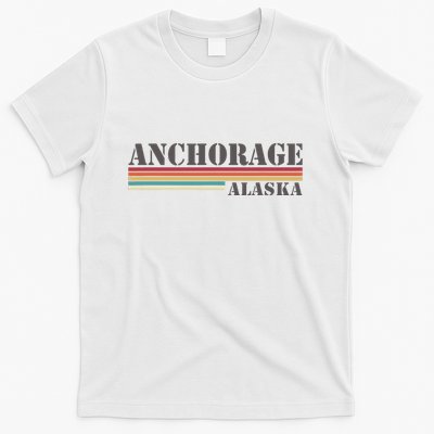 Anchorage Alaska Vintage Retro Stripes Classic T-Shirt