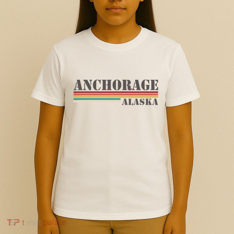 Anchorage Alaska Vintage Retro Stripes Classic T-Shirt