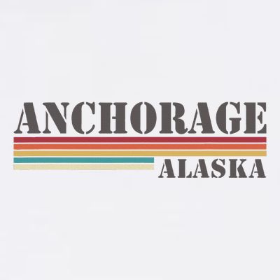 Anchorage Alaska Vintage Retro Stripes Classic T-Shirt