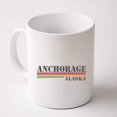 Anchorage Alaska Vintage Retro Stripes Classic Mug
