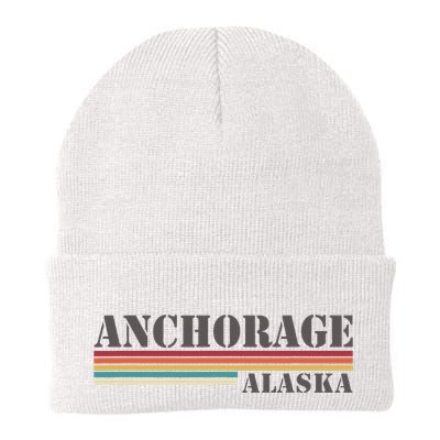 Anchorage Alaska Vintage Retro Stripes Classic Beanie