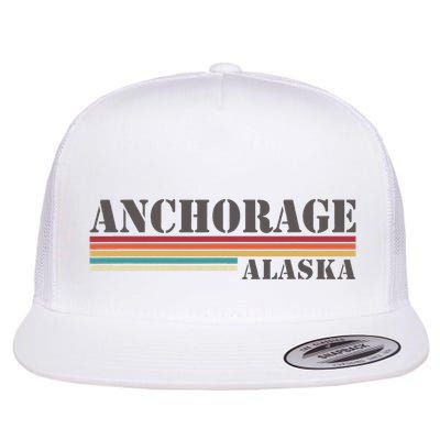 Anchorage Alaska Vintage Retro Stripes Classic Flatbill Hat