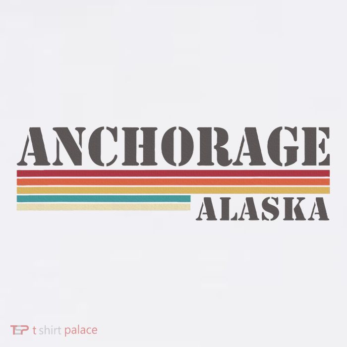 Anchorage Alaska Vintage Retro Stripes Classic Flatbill Hat