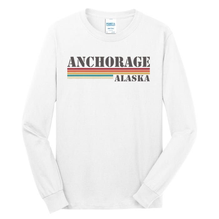 Anchorage Alaska Vintage Retro Stripes Classic Tall Long Sleeve T-Shirt