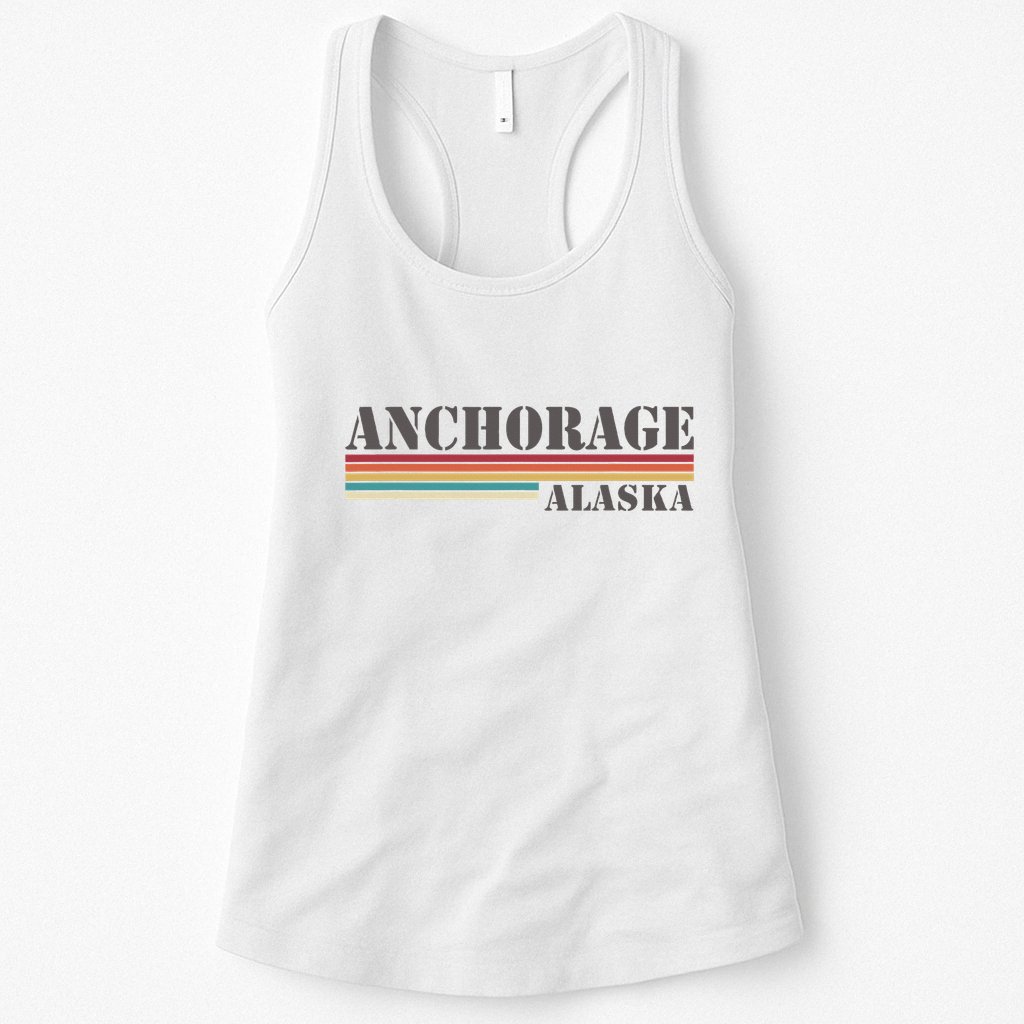 Anchorage Alaska Vintage Retro Stripes Classic Womens Tank Top
