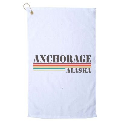 Anchorage Alaska Vintage Retro Stripes Classic Golf Towel