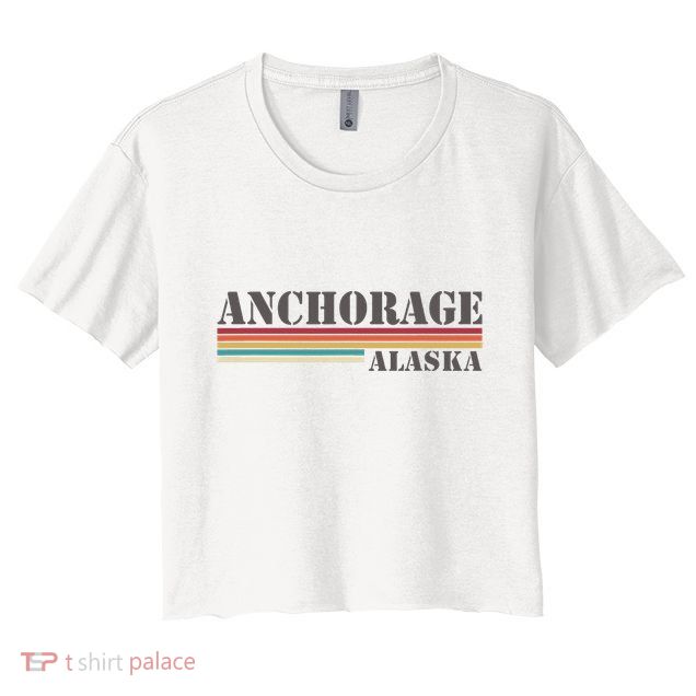 Anchorage Alaska Vintage Retro Stripes Classic Crop Top