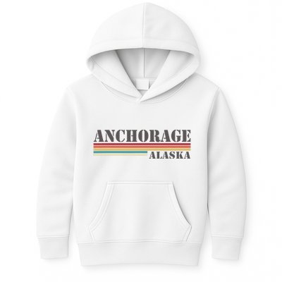 Anchorage Alaska Vintage Retro Stripes Classic Kids Hoodie