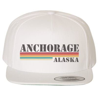 Anchorage Alaska Vintage Retro Stripes Classic Wool Snapback Cap