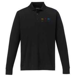 Autism Awareness Women Elements Periodic Table ASD Performance Long Sleeve Polo