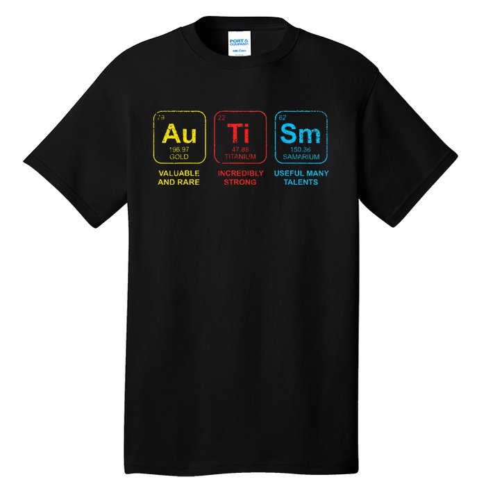 Autism Awareness Women Elements Periodic Table ASD Tall T-Shirt