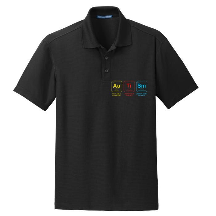 Autism Awareness Women Elements Periodic Table ASD Dry Zone Grid Polo